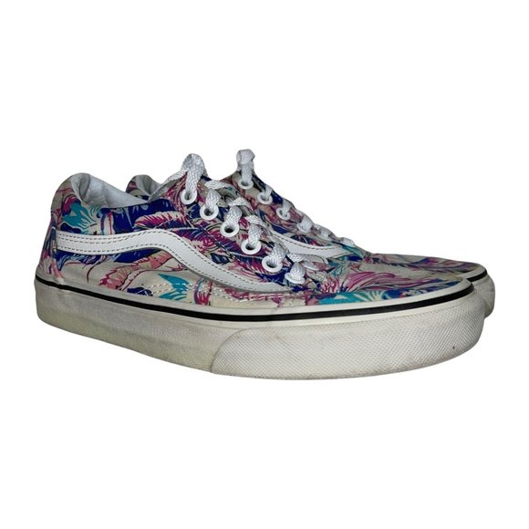 Vans Colorful Hawaiian Floral Old Skool Low Top Sneakers Men's 4.5 Women's 6 - Picture 1 of 10